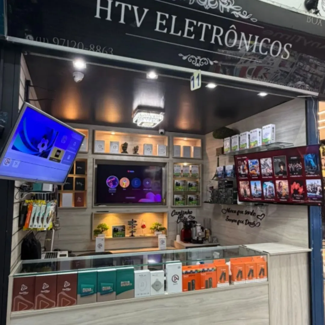 Balcão da loja HTV Eletrônicos na Santa Ifigênia
